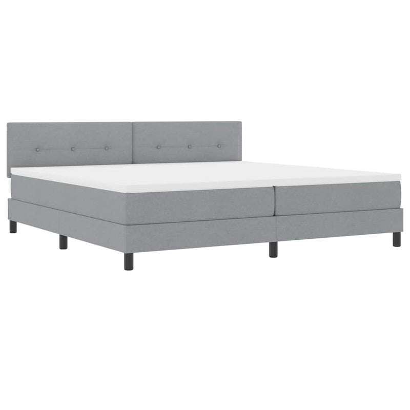 vidaXL Boxspring ágy matraccal Világosszürke 200 x 200 cm szövet