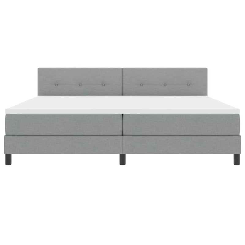 vidaXL Boxspring ágy matraccal Világosszürke 200 x 200 cm szövet
