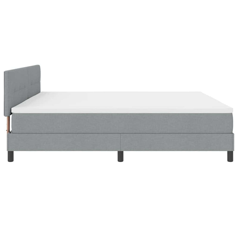 vidaXL Boxspring ágy matraccal Világosszürke 200 x 200 cm szövet
