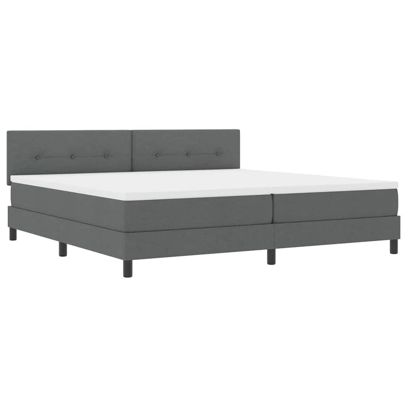 vidaXL Boxspring ágy matraccal Sötétszürke 200 x 200 cm szövet