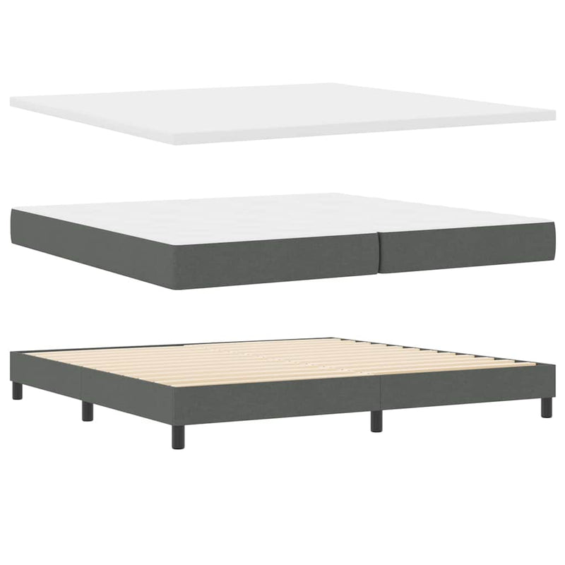 vidaXL Boxspring ágy matraccal Sötétszürke 200 x 200 cm szövet