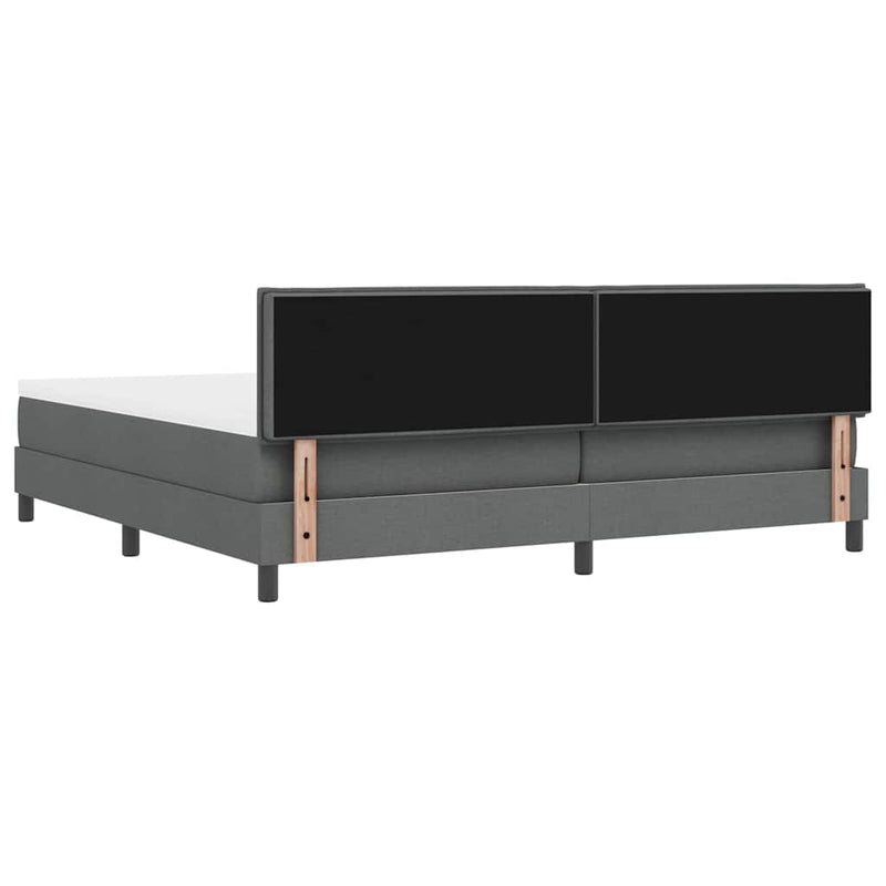 vidaXL Boxspring ágy matraccal Sötétszürke 200 x 200 cm szövet