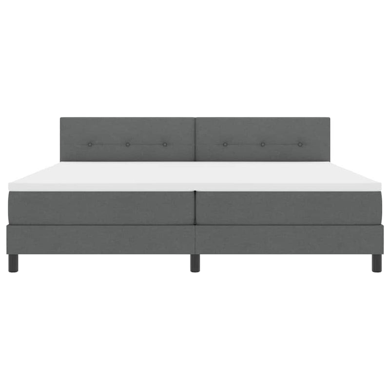 vidaXL Boxspring ágy matraccal Sötétszürke 200 x 200 cm szövet