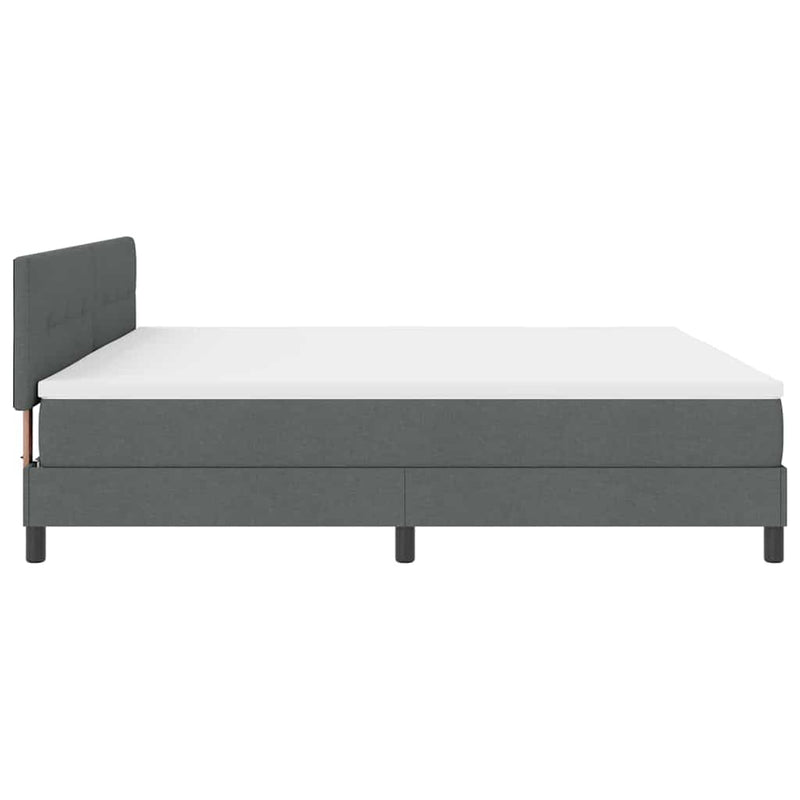 vidaXL Boxspring ágy matraccal Sötétszürke 200 x 200 cm szövet
