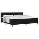 vidaXL Boxrugós ágy fejtámlával Fekete 200 x 200 cm szövet
