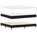 vidaXL Boxrugós ágy fejtámlával Fekete 200 x 200 cm szövet