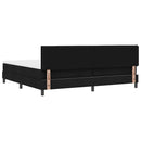 vidaXL Boxrugós ágy fejtámlával Fekete 200 x 200 cm szövet