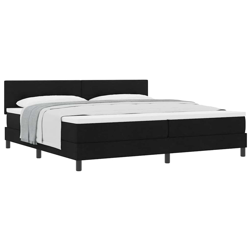 vidaXL Boxspring ágy matraccal matracmal Fekete 200 x 200 cm szövet