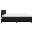 vidaXL Boxrugós ágy fejtámlával Fekete 200 x 200 cm szövet