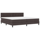 vidaXL Boxrugós ágy fejtámlával Sötét Barna 200 x 200 cm szövet