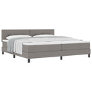 vidaXL Boxrugós ágy fejtámlával Tópszínű 200 x 200 cm szövet