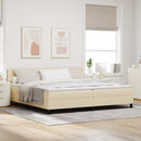 vidaXL Boxrugós ágy fejtámlával Krém 200 x 200 cm szövet