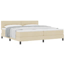 vidaXL Boxrugós ágy fejtámlával Krém 200 x 200 cm szövet