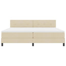 vidaXL Boxrugós ágy fejtámlával Krém 200 x 200 cm szövet