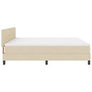 vidaXL Boxrugós ágy fejtámlával Krém 200 x 200 cm szövet