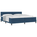 vidaXL Boxrugós ágy fejtámlával Kék 200 x 200 cm szövet