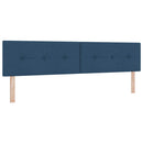 vidaXL Boxrugós ágy fejtámlával Kék 200 x 200 cm szövet