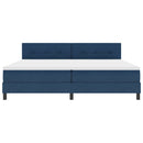 vidaXL Boxrugós ágy fejtámlával Kék 200 x 200 cm szövet
