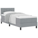 vidaXL Boxrugós ágy fejtámlával Világosszürke 80 x 200 cm szövet