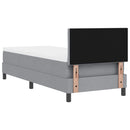 vidaXL Boxrugós ágy fejtámlával Világosszürke 80 x 200 cm szövet