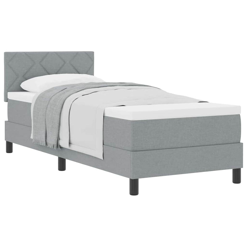 vidaXL Boxspring ágy matraccal Világosszürke 80 x 200 cm szövet