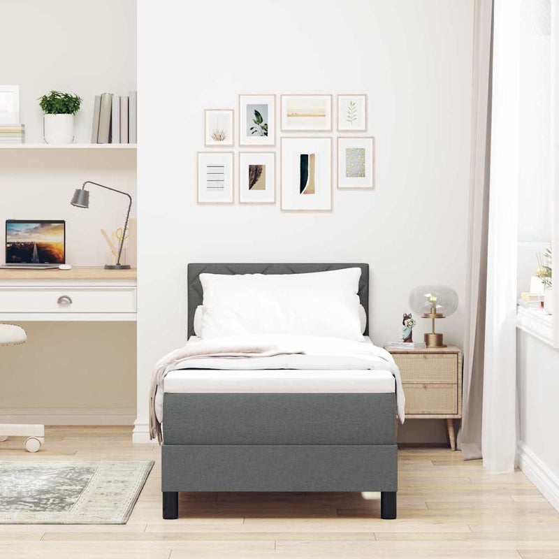 vidaXL Boxspring ágy matraccal Sötétszürke 80 x 200 cm szövet