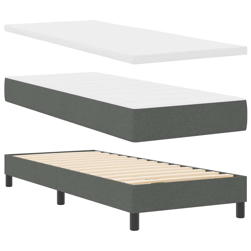 vidaXL Boxspring ágy matraccal Sötétszürke 80 x 200 cm szövet