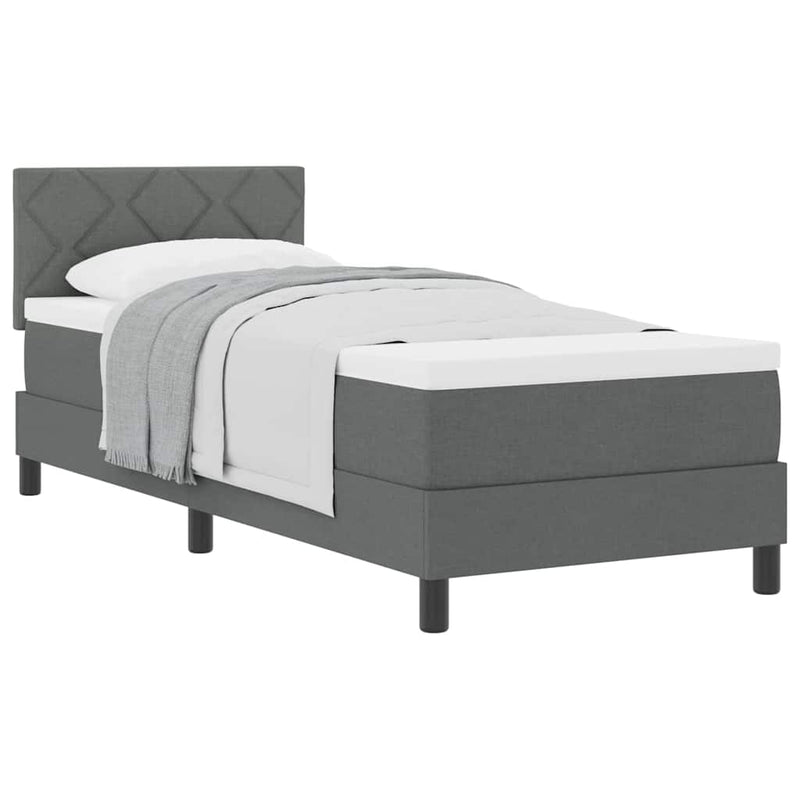 vidaXL Boxspring ágy matraccal Sötétszürke 80 x 200 cm szövet