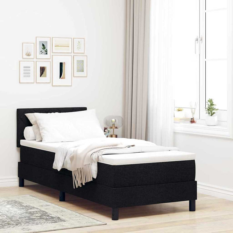 vidaXL Boxspring ágy matraccal matracmal Fekete 80 x 200 cm szövet