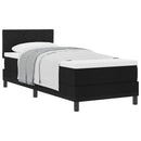 vidaXL Boxrugós ágy fejtámlával Fekete 80 x 200 cm szövet