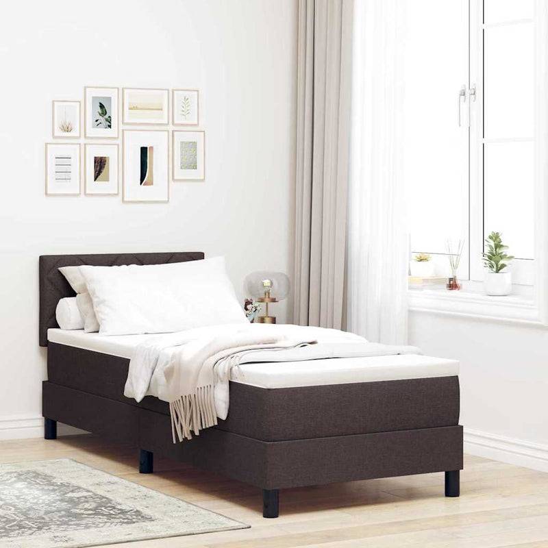 vidaXL Boxspring ágy matraccal Sötét Barna 80 x 200 cm szövet