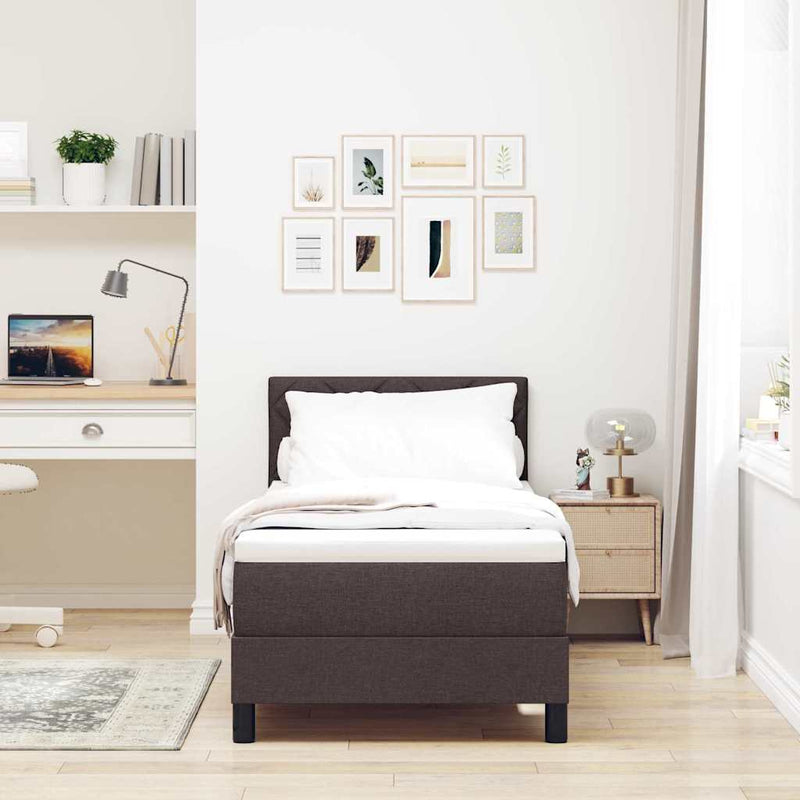 vidaXL Boxspring ágy matraccal Sötét Barna 80 x 200 cm szövet