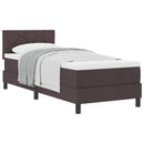 vidaXL Boxrugós ágy fejtámlával Sötét Barna 80 x 200 cm szövet