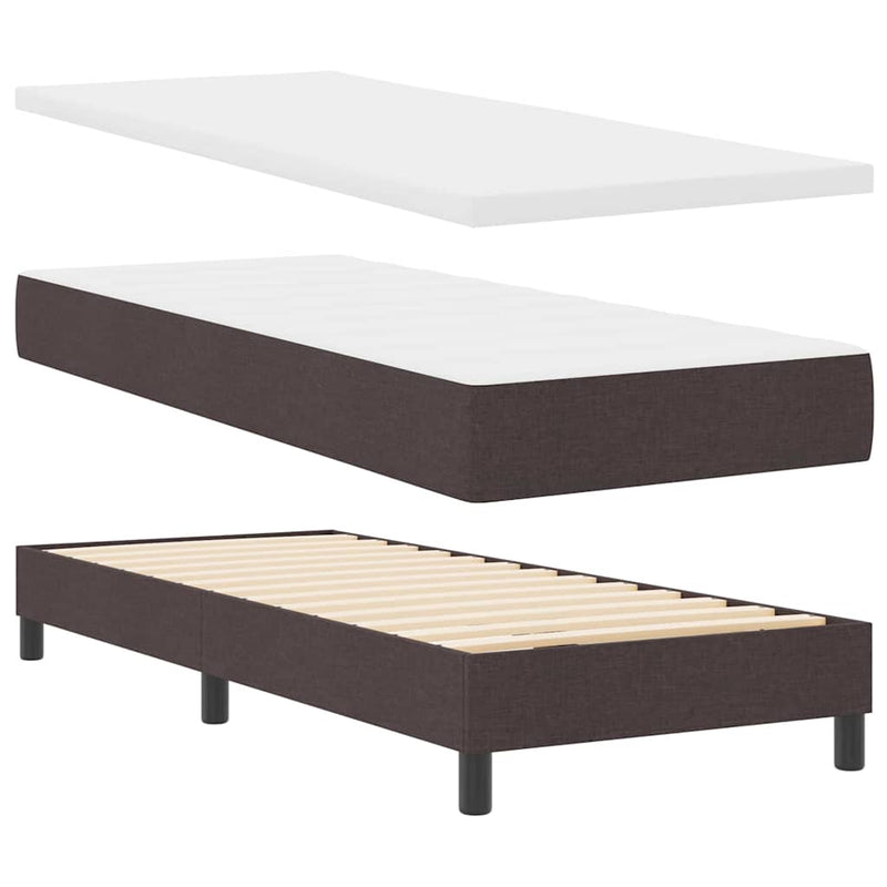 vidaXL Boxspring ágy matraccal Sötét Barna 80 x 200 cm szövet
