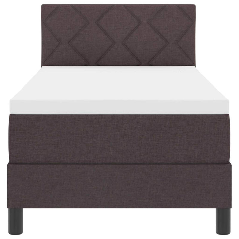 vidaXL Boxspring ágy matraccal Sötét Barna 80 x 200 cm szövet