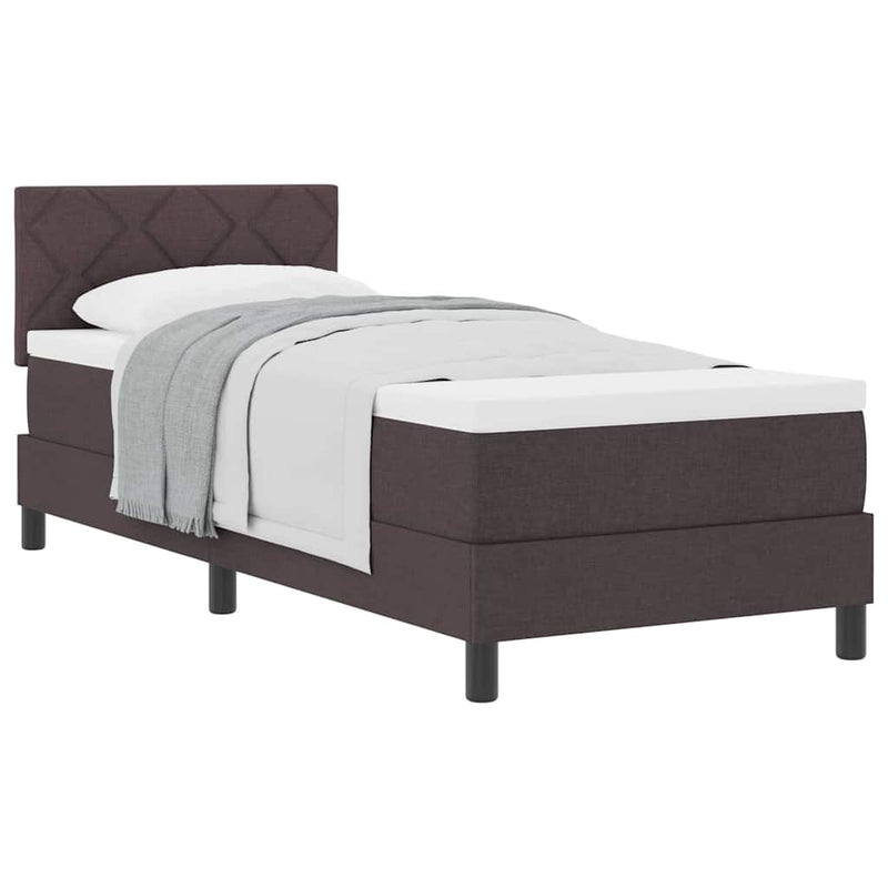 vidaXL Boxspring ágy matraccal Sötét Barna 80 x 200 cm szövet