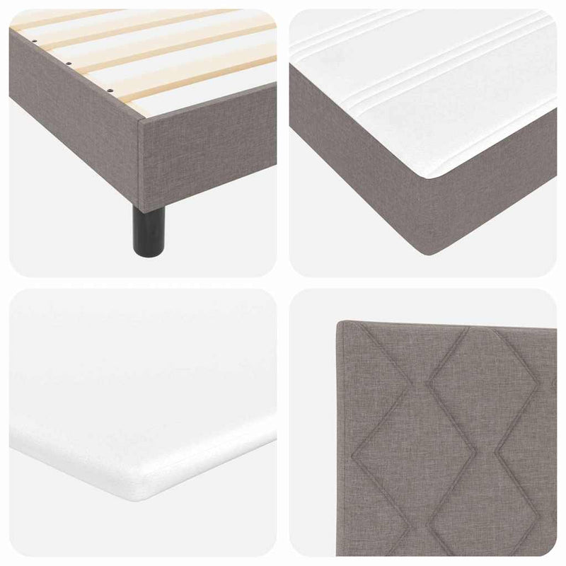vidaXL Boxspring ágy matraccal matracmal Tópszínű 80 x 200 cm szövet