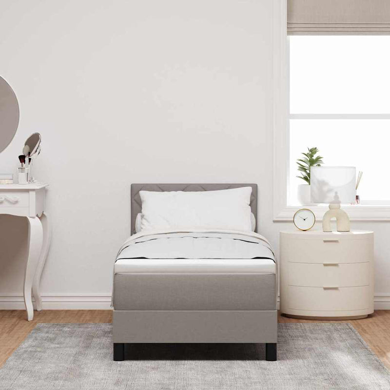vidaXL Boxspring ágy matraccal matracmal Tópszínű 80 x 200 cm szövet