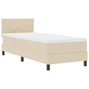 vidaXL Boxspring ágy matraccal matracmal Krém 80 x 200 cm szövet