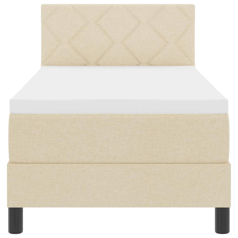 vidaXL Boxspring ágy matraccal matracmal Krém 80 x 200 cm szövet