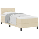 vidaXL Boxspring ágy matraccal matracmal Krém 80 x 200 cm szövet