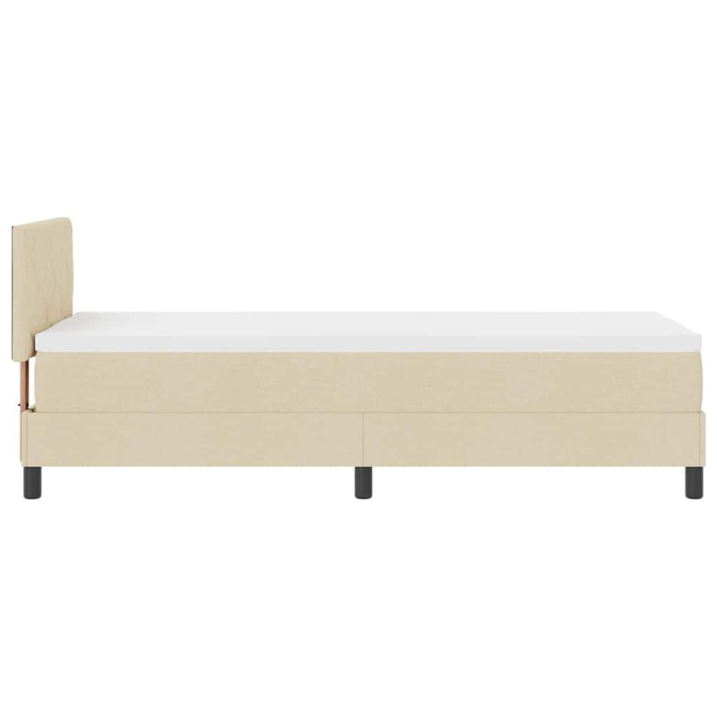 vidaXL Boxspring ágy matraccal matracmal Krém 80 x 200 cm szövet