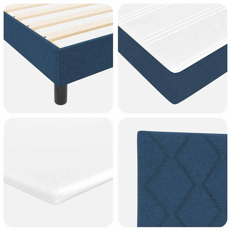 vidaXL Boxspring ágy matraccal matracmal Kék 80 x 200 cm szövet