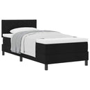 vidaXL Boxrugós ágy fejtámlával Fekete 90 x 190 cm szövet