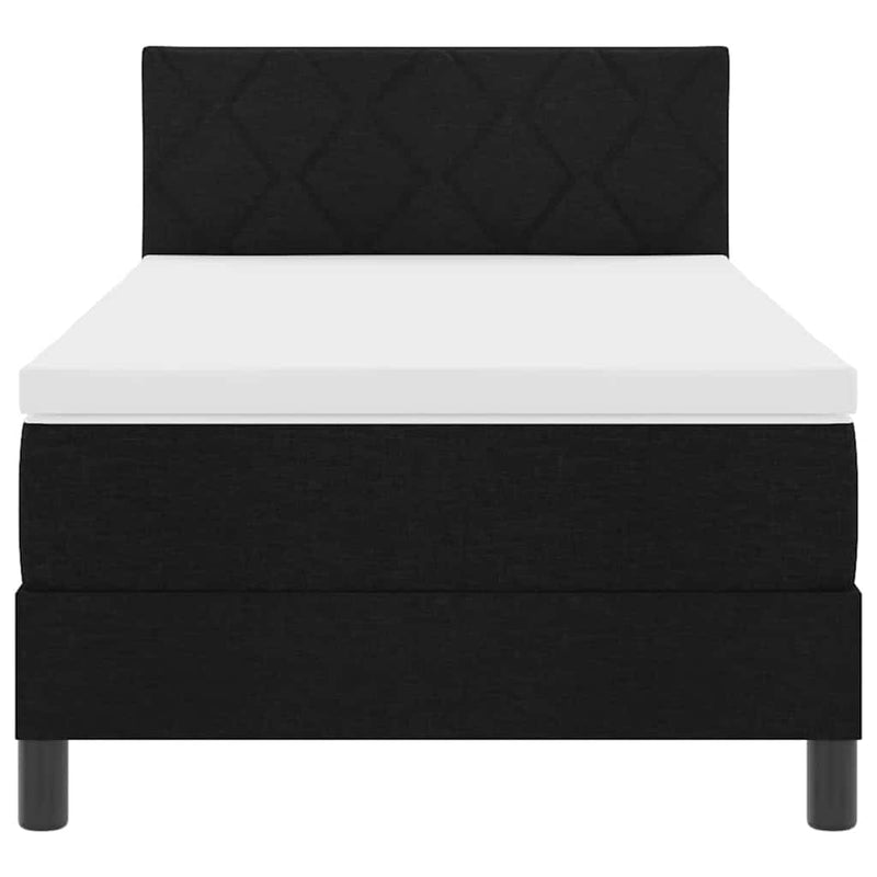 vidaXL Boxspring ágy matraccal matracmal Fekete 90 x 190 cm szövet
