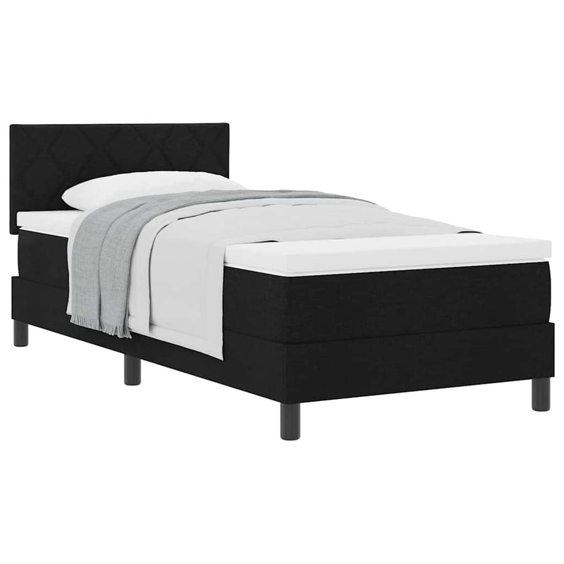 vidaXL Boxspring ágy matraccal matracmal Fekete 90 x 190 cm szövet