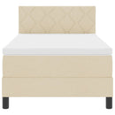 vidaXL Boxspring ágy matraccal matracmal Krém 90 x 190 cm szövet