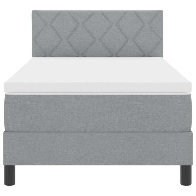 vidaXL Boxspring ágy matraccal Világosszürke 90 x 200 cm szövet