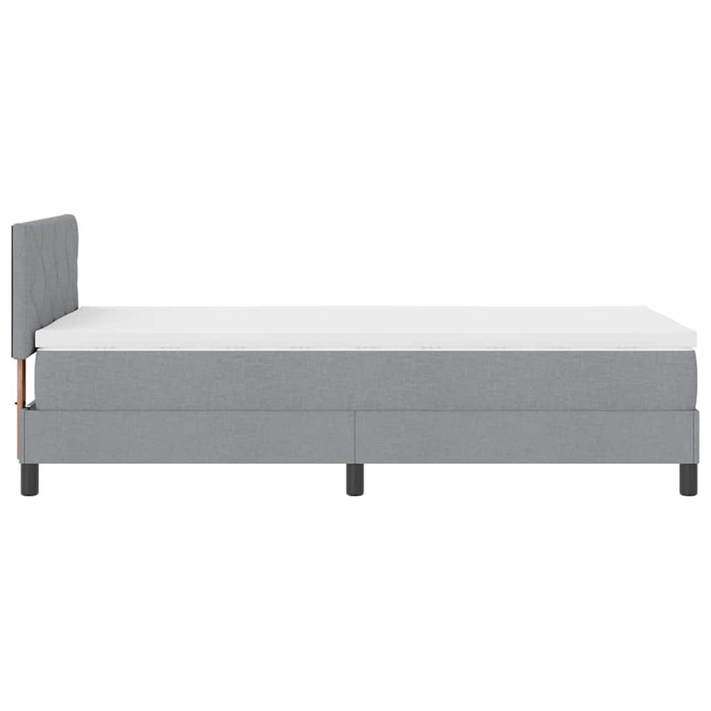 vidaXL Boxspring ágy matraccal Világosszürke 90 x 200 cm szövet