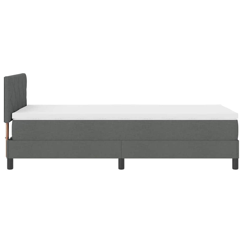 vidaXL Boxspring ágy matraccal Sötétszürke 90 x 200 cm szövet
